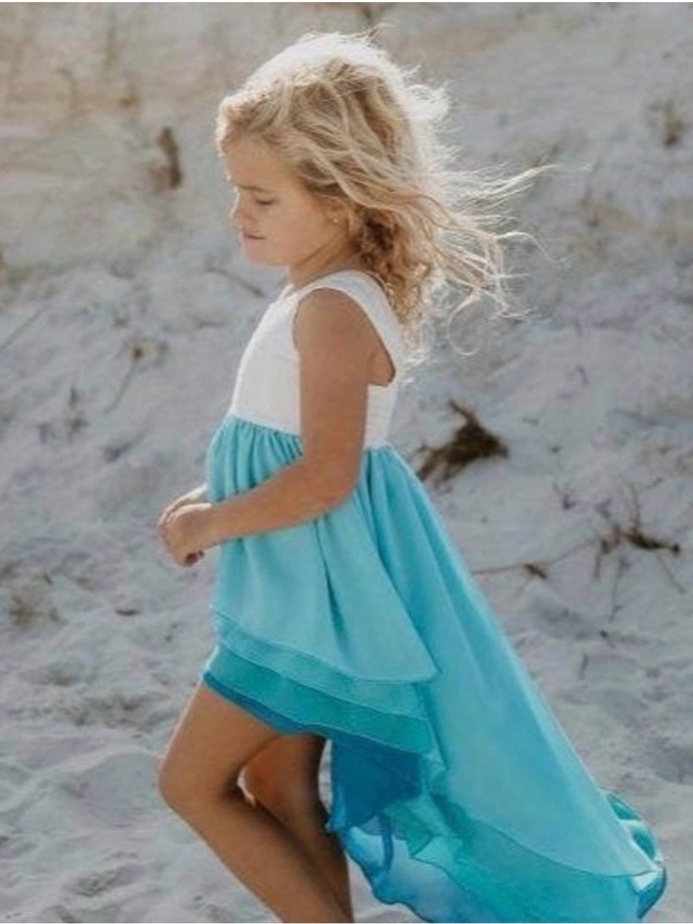OOPSIE DAISY Hi-Lo Blue
Sleeveless Tiered Dress Girls size
10 / 12